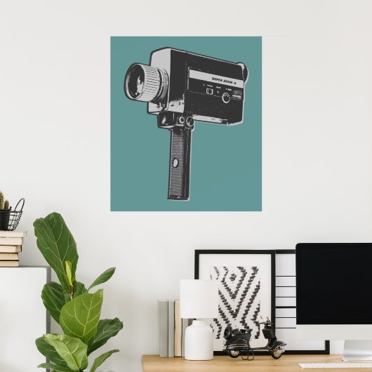 Poster Caméra vidéo Pop Art Super 8 (Bureau à domicile)