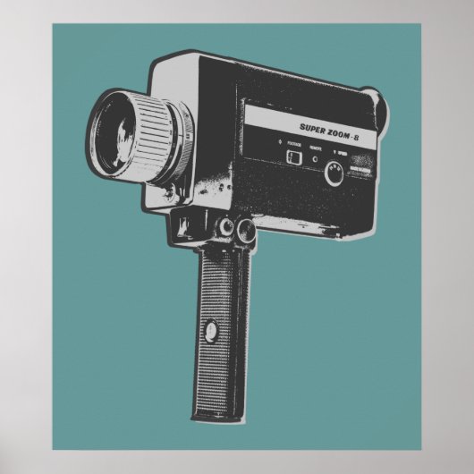 Poster Caméra vidéo Pop Art Super 8 (Devant)