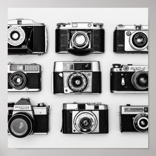 Poster Caméras noir et blanc (Devant)