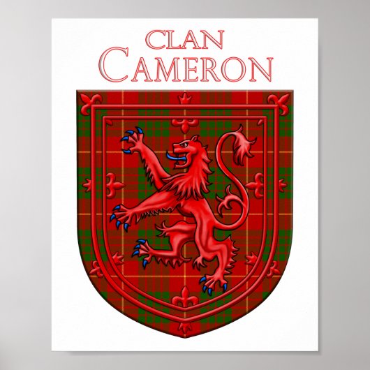 Poster Cameron Tartan Scottish Plaid Lion Rampant (Devant)