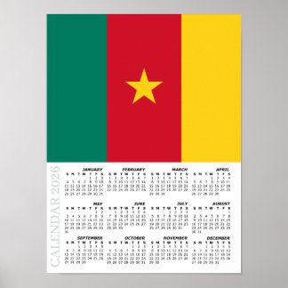 Poster Cameroon 2026 Calendar, Large, Cameroon Flag