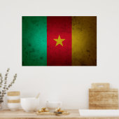 Poster Cameroun Grunge Drapeau Texture camerounaise (Cuisine)