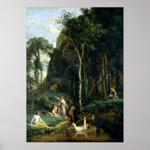 Poster Camille Corot Diana et Actaeon