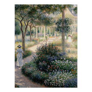 Poster Camille Monet dans le jardin à Argenteuil