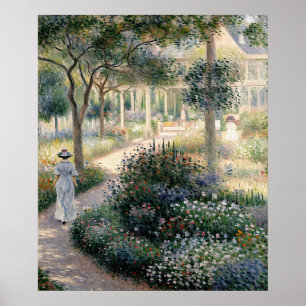 Poster Camille Monet dans le jardin à Argenteuil