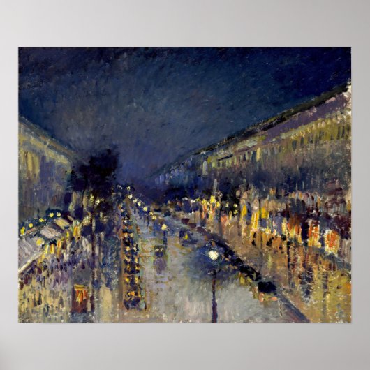 Poster Camille Pissarro - Boulevard Montmartre en nuit (Devant)