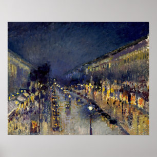 Poster Camille Pissarro - Boulevard Montmartre la nuit