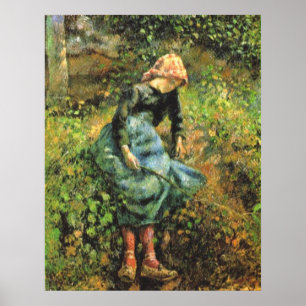 Poster Camille Pissarro - Fille Paysanne w. Huile Stick 1