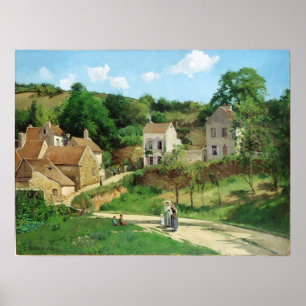 Poster Camille Pissarro - Hermitage Pontoise 1867 Huile
