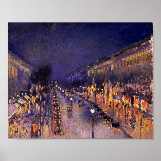 Poster Camille Pissarro Le Boulevard Montmartre La Nuit (Devant)