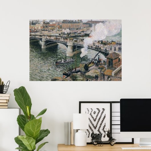 Poster Camille Pissarro Pont Boieldieu à Rouen Peinture (Bureau à domicile)