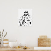 Poster Camille Pissarro | Portrait de Cezanne, 1874 (Cuisine)