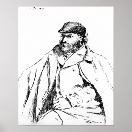 Poster Camille Pissarro | Portrait de Cezanne, 1874 (Devant)