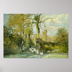 Poster Camille Pissarro - The Goose Girl at Montfoucault