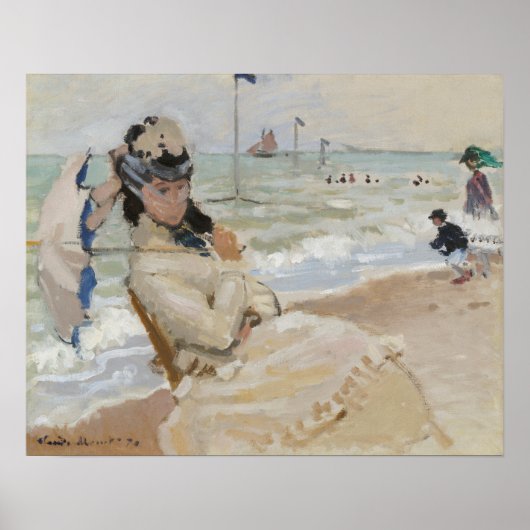 Poster Camille sur la plage à Trouville (1870) (Devant)