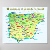 Poster Camino Map (Voorkant)