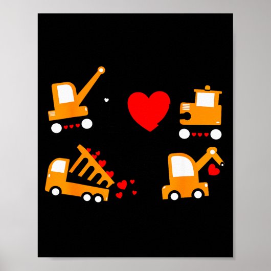 Poster Camion à benne de construction pour la Saint-Valen (Devant)