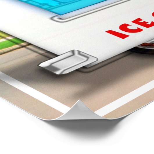 Poster Camion à glace dans la rue (Coin)