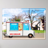 Poster Camion à glace dans la rue (Devant)