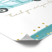 Poster Camion Citrouille bleu Baby shower d'automne moder (Coin)