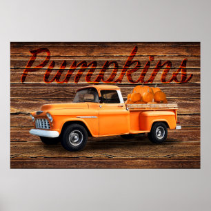 Poster Camion citrouilles,