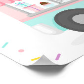 Poster Camion Crème Glace Cute Bienvenue (Coin)