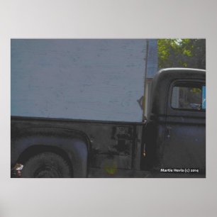 Poster Camion de collecte noir
