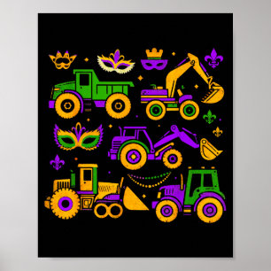 Poster Camion de construction irlandais mignon grue tout-
