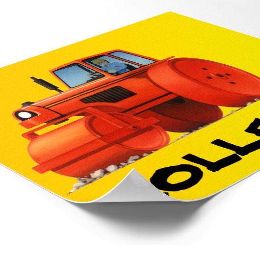 Poster Camion de construction sur mesure Big Kids - Roule (Coin)