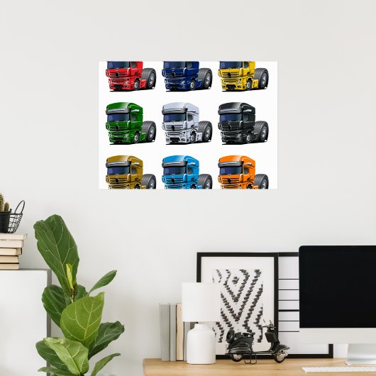 Poster Camion de dessin (Bureau à domicile)