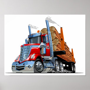 Poster Camion de dessin animé