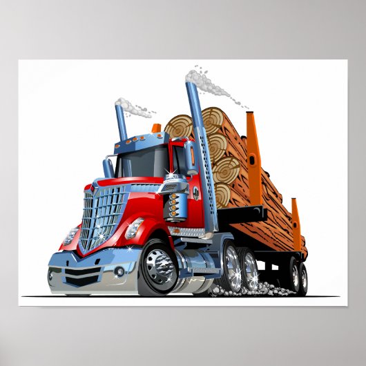 Poster Camion de dessin animé (Devant)