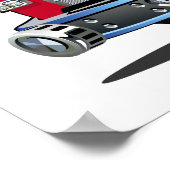 Poster Camion de feu de Noël de dessin animé (Coin)