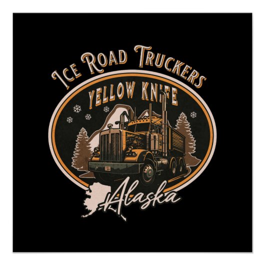 POSTER CAMION DE LA ROUTE DE GLACE - ALASKA (Devant)
