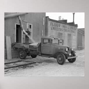 Poster Camion de livraison de grains, 1936. Photo ancienn