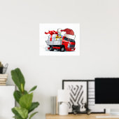 Poster Camion de Noël de dessin animé (Bureau à domicile)