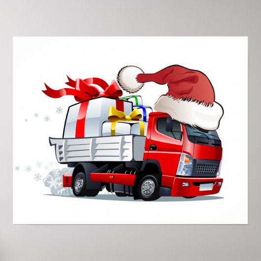 Poster Camion de Noël de dessin animé (Devant)