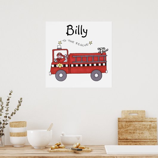 Poster Camion de pompiers (Cuisine)