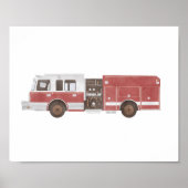Poster Camion de pompiers Chambre d'enfants (Devant)