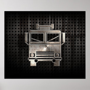 Poster Camion de pompiers rocailleux