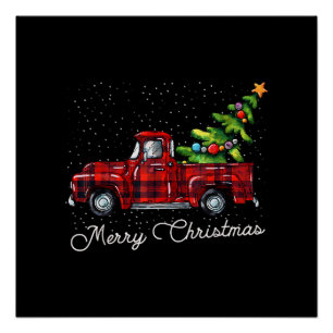 Poster Camion de ramassage de Buffalo Rouge avec char de