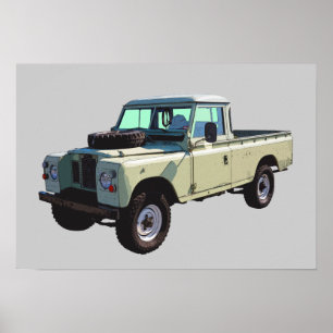 Poster Camion de ramassage Land Rover 1971