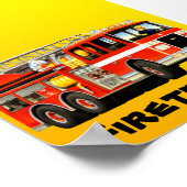 Poster Camion de tir rouge pour enfants (Coin)