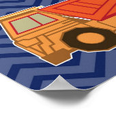 Poster Camion de vidage sur chevron zigzag - bleu (Coin)