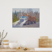 Poster Camion d'exploitation forestière blanc - Camion et (Cuisine)