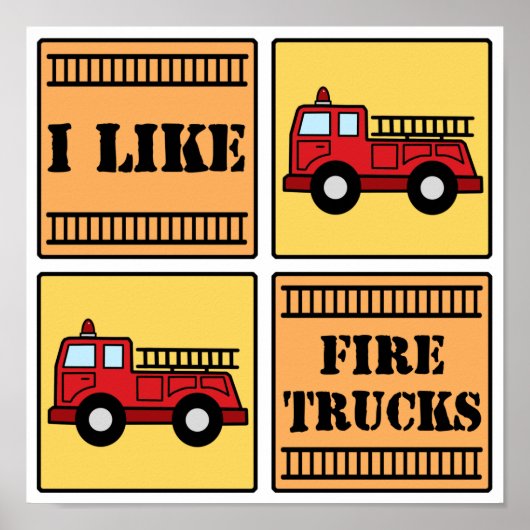 Poster Camion d'incendie (Devant)