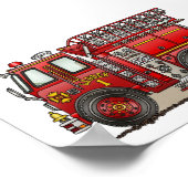 Poster Camion d'incendie échelle (Coin)