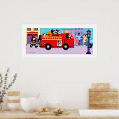 Poster Camion d'incendie occupé (Cuisine)