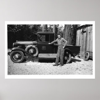 Poster Camion du service forestier de la CCC - Vintage