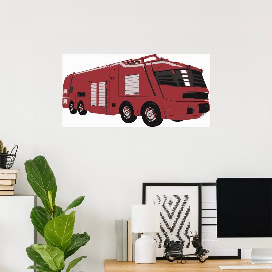 Poster Camion-feu futuriste